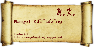 Mangol Kötöny névjegykártya